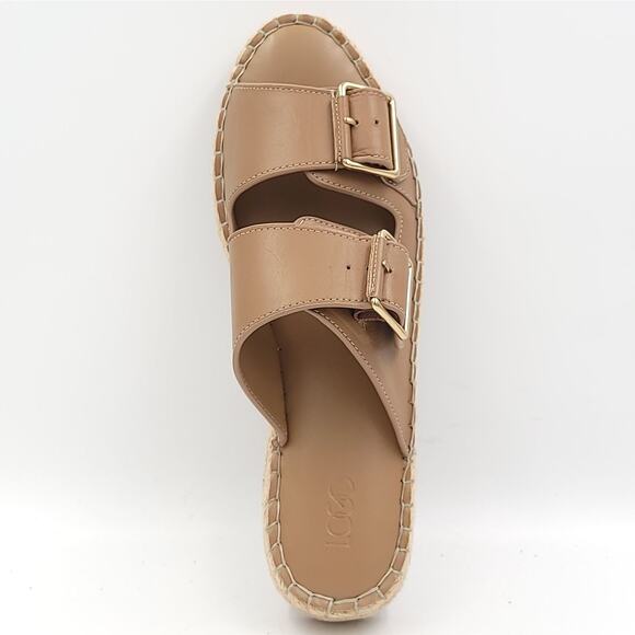LOGO Lori Goldstein Espadrille Slide Sandals Lindsay Size US 8M Toffee Leather - Picture 4 of 5